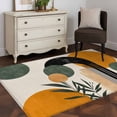 thumbnail image 3 of Boho Middle Century Runner Rug 2.7x5 FT, Non Slip Entryway Carpet, Abstract Orange Geometric Leaves Washable Soft Floor Carpet Entrance Mat Non-Shedding Throw Rug for Hallway Laundry Room Bedside, 3 of 9