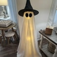 thumbnail image 6 of 5FT Halloween Decorations Outdoor, Cute Halloween Decorations Indoor, Spooky Ghost Halloween Decor with Witch Hat, Scary Ghosts Decor with LED Lights for Front Porche Yard Garden Home, 6 of 9