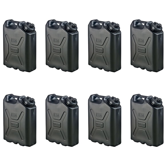 Contenedor de Agua Scepter Paquete de 8 Unidades 20L para Camping/Emergencias Negro