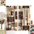 thumbnail image 4 of Vintage Cappuccino Coffee Curtains, Abstract American Latte Rustic Farmhouse Coffee Shop Watercolor Pattern Window Drapes for Kitchen Living Room Bedroom Cafe, 84x84 Inch, 4 of 6