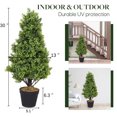 thumbnail image 4 of Poetree 2.5ft Topiary Trees Artificial Outdoor 2 Pack 30 Inch Faux Boxwood Tower Plants Outside Set of 2 Fake Bushes and Shrubs for Front Door Porch, 4 of 11