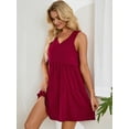 thumbnail image 5 of Summer Dresses for Women SHCKE Casual Tank Dresses Sleeveless Beach Vacation Dress V Neck Pleated Dress, 5 of 6