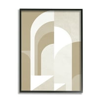 Stupell Industries Beige Abstract Arches Abstract Painting Black Framed Art Print Wall Art, 11 x 14
