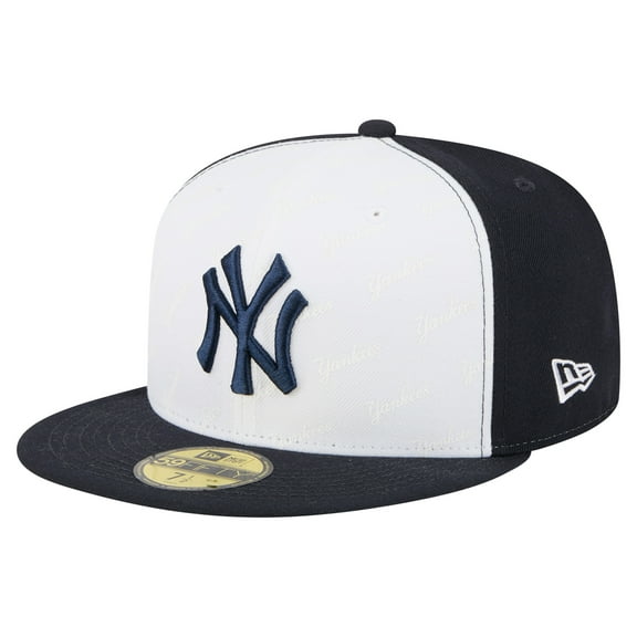 Men's New Era White/Navy New York Yankees Repeat 59FIFTY Fitted Hat
