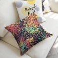 thumbnail image 5 of fireworks colorful comic Linen toss pillowcase decoration pillowcase gifting preferred 20x20 inch cushion cover sofa pillowcase sofa bedroom living room car, 5 of 8