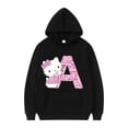 thumbnail image 2 of Sudadera con capucha de manga larga para hombre y mujer, A-Z con letras de Hello Kitty, ropa de dibujos animados, Kawaii, regalo de cumpleaños, Sanrio, color negro, 2024, 2 of 5