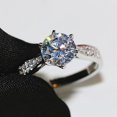 thumbnail image 1 of Anillo solitario de cristal de moda para mujer, anillo de compromiso de boda de Zirconia delicada, anillo de matrimonio de promesa de Color plateado para joyería nupcial Tan Jianjun unisex, 1 of 2