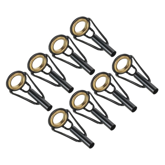 Unique Bargains 3.4mm Stainless Steel Fishing Rod Tip Repair Kit Pole Ring Guide Replacement, Golden 8 Pack