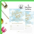thumbnail image 4 of Heavenly Blue Gold Baby Shower Invitations - Adorable Celestial Angel Design with Fill or Write In The Blank Options for Unique Coed Themed Celebrations and Events, 4 of 5