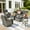 Black, variant on Ovios 6 Pieces Outdoor Patio Furniture Set All-Weather Wicker Rattan Sectional Sofa with Swivel Chairs Ottomans Side Table