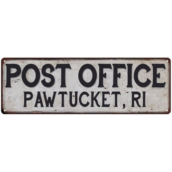 Pawtucket, Ri Post Office Gift Metal Sign Vintage 6x18 206180011475