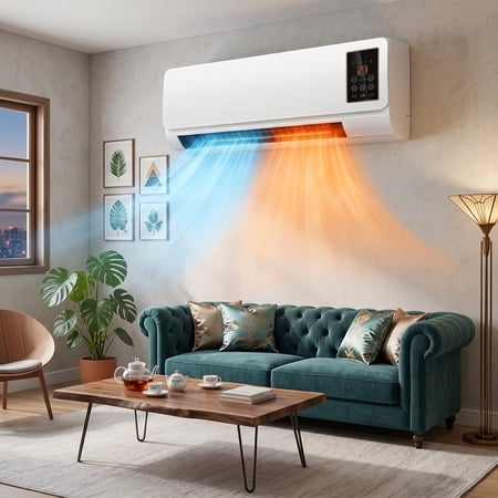 Wall Mount Air Conditioner on Clearance, Combined Cooling and Heating 5000 BTU AC Unit, Energy-saving Air Conditioner for Home Bedroom Office