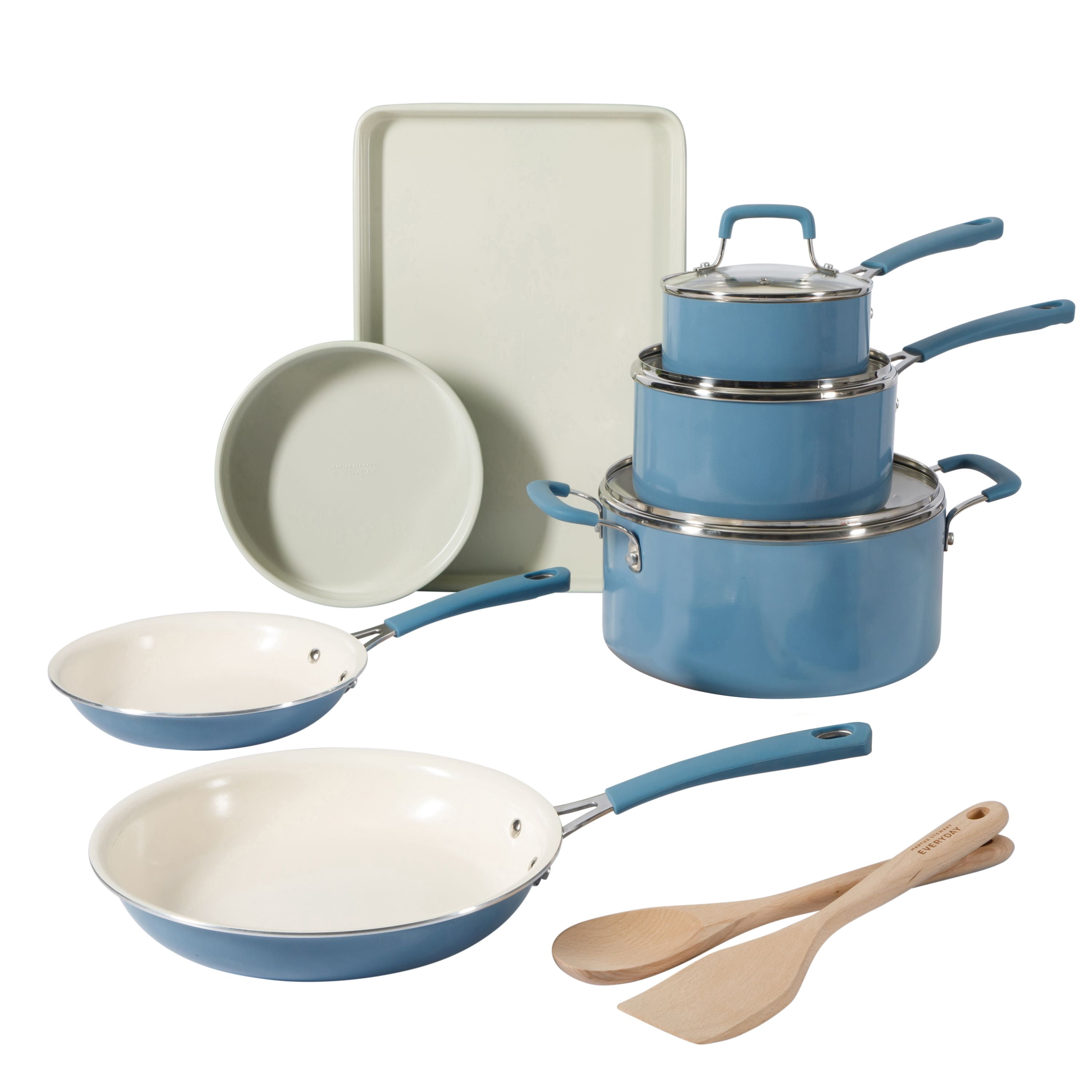 Martha Stewart Everyday 12 Piece Blue Cookware Set