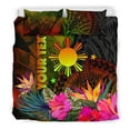 thumbnail image 4 of Juego de cama personalizado Polinesia filipina Hibisco y hojas de plátano, 4 of 6