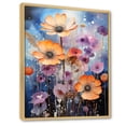 thumbnail image 2 of Designart "Galaxy Of Vibrant Florals I" Violets Floater Framed Wall Art Prints, 2 of 5