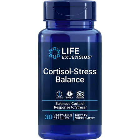 Life Extension Cortisol-Stress Balance - Manage Stress by Maintaining Healthy Cortisol Levels - Gluten-Free, Non-GMO, 1-Daily - 30 Vegetarian Capsules