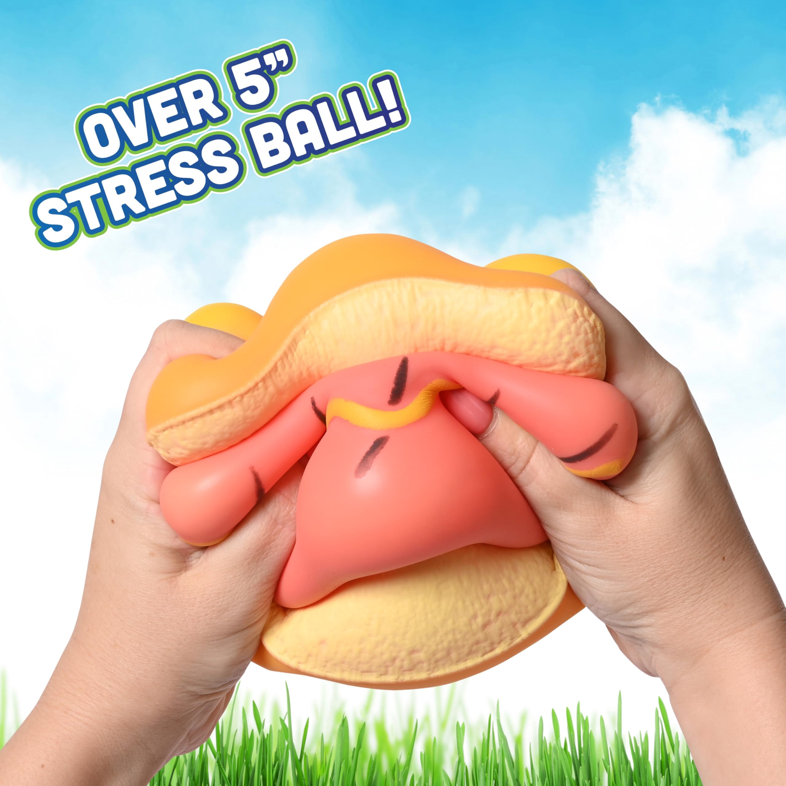 Squishies Jumbo Hot Dog Squishy Tool, Squeezy Two-Piece Therapy Gag Gift for Adults (1 Pc)