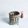 thumbnail image 1 of Cubo de basura tejido de bambú, cesto de basura de mimbre, cubos de basura de oficina, papelera redonda, cesta de basura, maceta para plantas y flores para debajo, 1 of 5