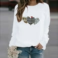 thumbnail image 2 of Womens Valentines Day Tops Leopard Buffalo Plaid Heart Graphic Sweatshirts Crewneck Pullover Tops, 2 of 8