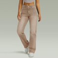 thumbnail image 5 of HKYNLAG Women Wide Leg Jeans High Waist Baggy Jeans for Women Loose Boyfriends Jeans Denim Pants Y2K Khaki L, 5 of 5