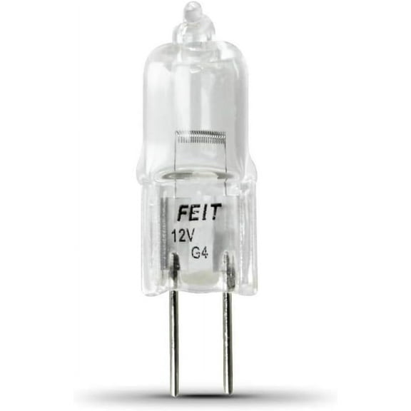 Feit Electric BPQ20T3/RP 20-Watt T3 Halogen Bulb with G4 Bi-Pin Base, Clear, 2800K Warm White, 1.3" H x 0.3" D