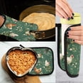 thumbnail image 5 of 2 PCS Oven Baking Gloves Set Heat Resistant Oven Mitt & Pot Holder Set Cooking Mitts Kitchen Home Supplies Chickens and Flowers Pattern, 5 of 5