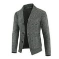 thumbnail image 1 of Gibobby Cárdigan hombre Cárdigan de algodón con botones para hombre, cuello en V, diseño básico, suéter de punto(Gris oscuro,M), 1 of 4