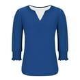 thumbnail image 3 of ShomPort Womens Causal Tops V-Neck 3/4 Sleeve Dressy Ruffle Breathable Business Spring Trendy Outfits, 3 of 7