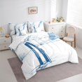 thumbnail image 3 of jejeloiu Sketch Artwork 7pcs Bedding Comforter Set,Snowboard Ski Sports Queen Bedding Sets,White Blue Queen Sheet Sets For Kids,Super Cozy Room Decor Reversible, 3 of 8