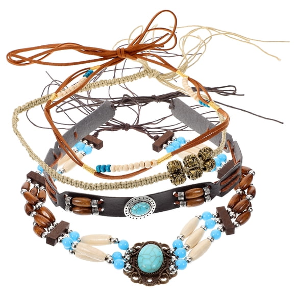 BRIGHTFUFU 4 piezas de sombrero correas decorativas de bricolaje bandas de sombrero de vaquero Bandas de sombrero para mujeres Correas de sombrero de playa