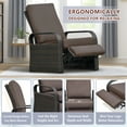 thumbnail image 6 of ATR ART to REAL Outdoor Patio Adjustable Resin Wicker Recliner Chair,Durable Rattan Reclining Lounge Chair with Cushion,Brown, 6 of 11
