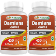 2 Pack Best Naturals Damiana Leaves 450 mg 180 Capsules | Supports Male and Female reproductive health