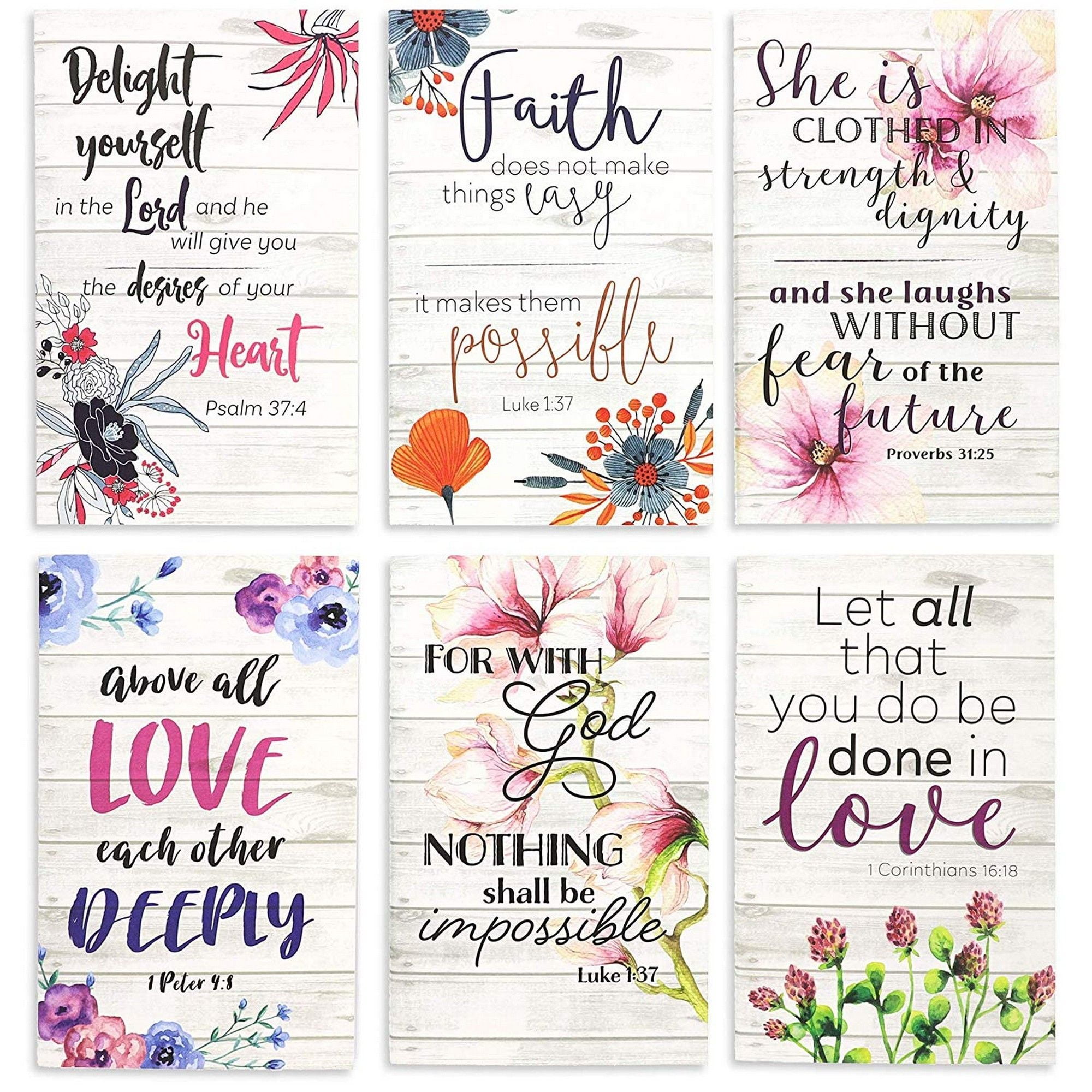 Floral Bible Verses Notebook Journals (6 Pack), 6 Designs - Walmart.com