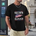 thumbnail image 4 of Support The Country You Live In Quirky Men's Cotton Short Sleeve HD Print Tee for Casual T-Shirt Crew Neck Top Black XL, 4 of 7