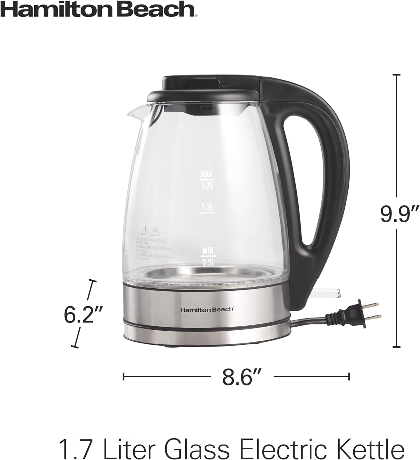 Hamilton Beach 4-Cups Glass Cord Free Electric Kettle 40930 - The Home Depot