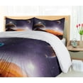thumbnail image 5 of Ambesonne Nebula Duvet Cover Set, Solar Sky Orbit Comet, Queen, Purple Dark Orange, 5 of 6