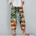 thumbnail image 3 of Roncen Women's Independence Day Printed Wide-Leg Cropped Pants - Summer Comfortable Loose Fit Casual Trousers with Stylish Design, 3 of 5