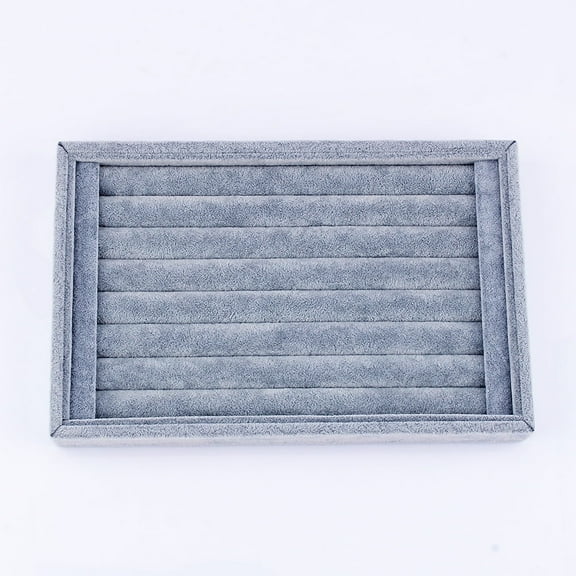 Details About Velvet Jewelry Earring Ring Display Organizer Box Tray Holder Storage Showcase,Gray