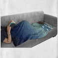 thumbnail image 6 of Ocean Soft Flannel Fleece Blanket, Cartoon Car with Surfboards Blue Night Ocean Waves Travel Summer Island Illustration, Cozy Plush for Indoor and Outdoor Use, 50" x 60", Multicolor, by Ambesonne, 6 of 6