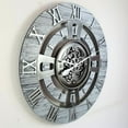 thumbnail image 3 of THE GEARS CLOCK Wall Clock with Real Moving Gears EN-LI_ 24 in Round Silver-Grey, 3 of 12