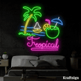thumbnail image 4 of Craftnamesign Tropical Neon Sign, Beach Club Decor, Summer Vibes Wall Art, 4 of 4