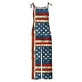 thumbnail image 4 of Tnhcen Women's 4th of July Patriotic Overalls - Casual Tie-Shoulder Slub Linen Jumpsuit with Independence Day Print 2 Pockets S-5XL, 4 of 4