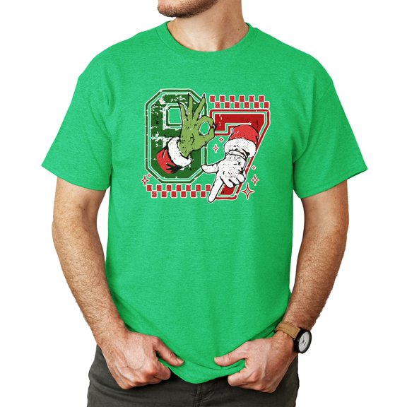 Funny 6 7 Unisex Christmas Shirt for Adults & Kids Six Seven Matching Family Holiday Tee Vintage Green shirt Adult Large