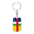 thumbnail image 1 of Central African Republic Flag Keychain Dog Tag Stainless Steel or 18k Gold, 1 of 8