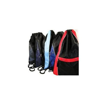 Bulk Buys Wholesale Nylon Deluxe Drawstring Backpack - Case of 12