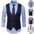 thumbnail image 3 of AliExpress Amazon Summer New Men‘s Solid Color Suit Vest British Slim-fit Large Size Vest, 3 of 7