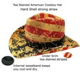 thumbnail image 3 of Silver Fever Fashionable Woven Straw Cowboy Hat with Cut-Outs and Beads American Colors Teastained, 3 of 7