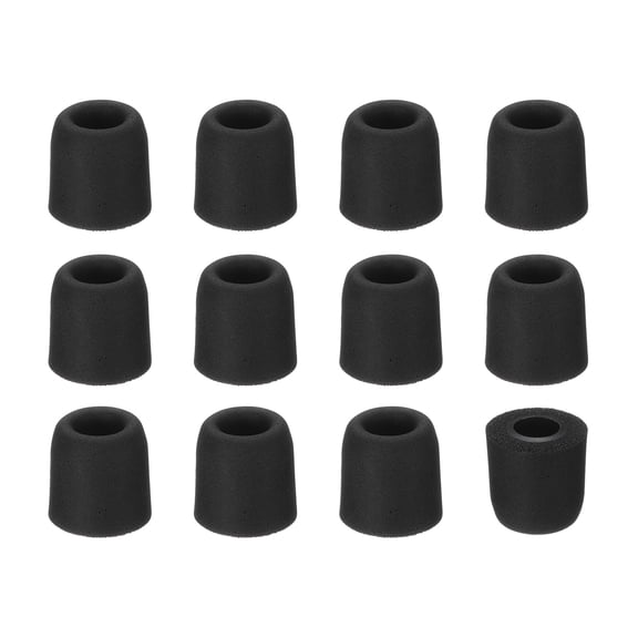 Memory Foam Earbud Tips (4.9mm/0.19"), 12Pack - Small Ear Bud Replacement Tips Noise Isolation, Ultimate Comfort Secure Fit Buds for Earphones Earplugs, Black