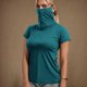 thumbnail image 1 of TaTaai Short Sleeve Sun Protective Top, Women's Built-in Face Mask UPF Shirt, Breathable Casual Wear for Hiking and Summer Activities Gift, 1 of 7