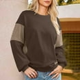thumbnail image 7 of Women's Tops Sweatshirt Casual Long Sleeve Crewneck Sweatshirts Loose Solid Pullover Tops Hoodless Sweatshirts Long Sleeve Shirts Fall Fashion Basic Thermal Underwear Tops Winter Clothes, 7 of 7